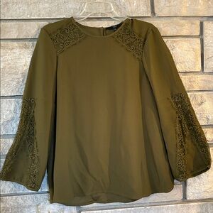 Alex Marie Khaki Lace Blouse